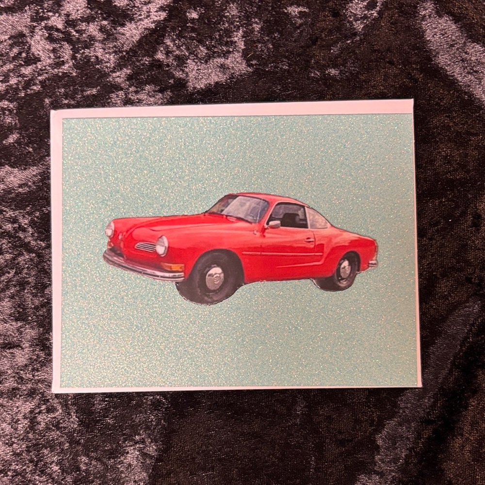 Vintage Red Car Birthday Card